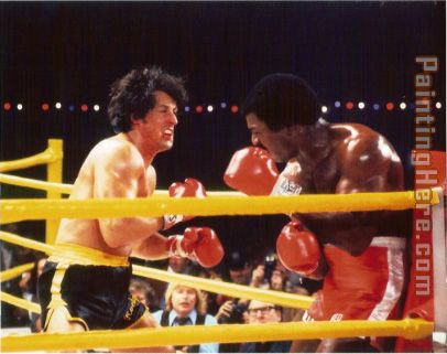 Rocky II vs. Apollo painting - Leroy Neiman Rocky II vs. Apollo art painting